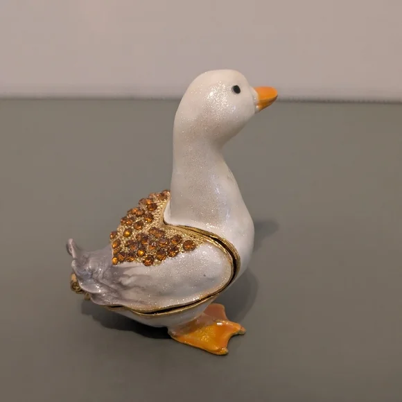 Goose Jeweled Trinket Box - Picture 2 of 3